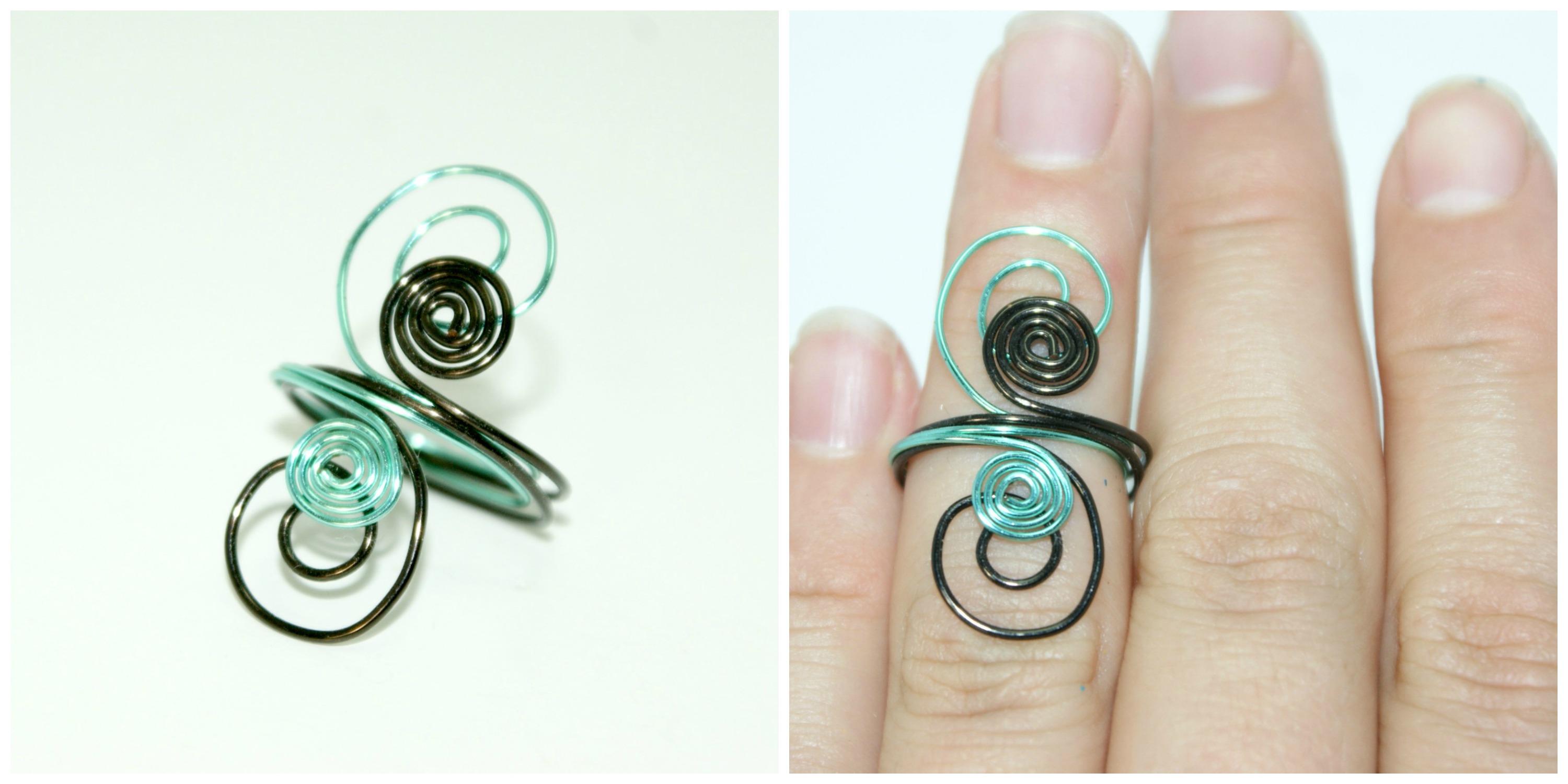 Green & Black Swirl Wire Ring – Javi's Warehouse